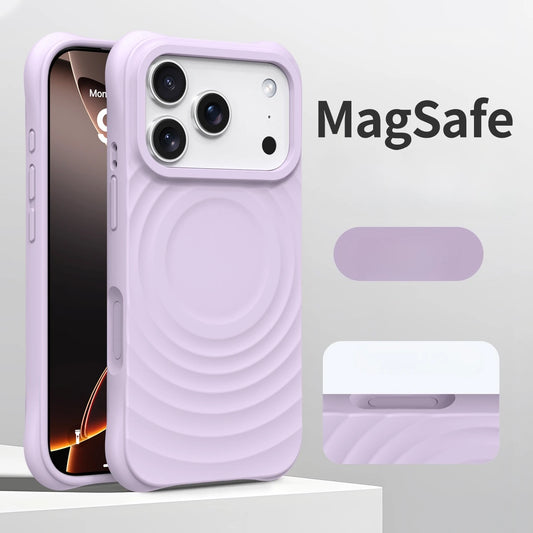 Water Ripple Silicone For Magsafe Wireless Charge Magnetic Phone Case For iPhone Air 17 16 15 14 Pro Max Soft Shockproof Cover
