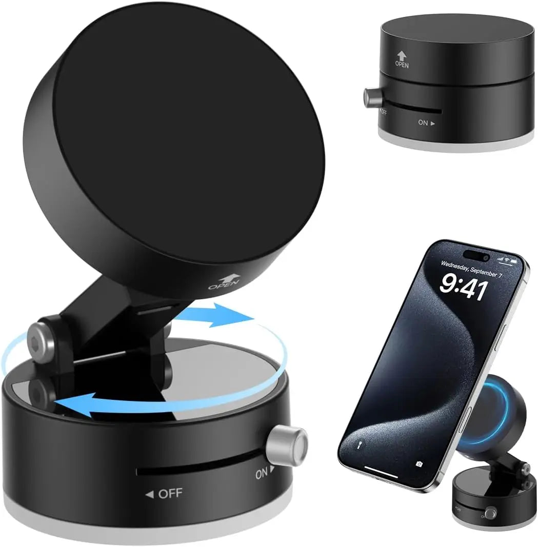 Magnetic Suction Phone Holder Upgraded 360° Adjustable Suction Cup Car Phone Mount Hands-Free Cell Phone Holder for Car/Gym