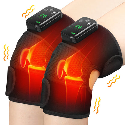 Thermal Knee Massager 3-in-1 Shoulder, Knee, and Elbow Heating Massage Support Brace Rechargeable Vibration Pad Machine Muscle Relaxer
