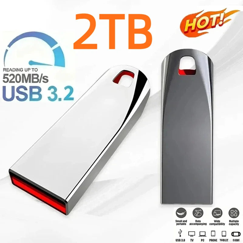 2026 Metal Flash Drives U Disk 2TB USB 3.2 High Speed Pendrive Portable Usb Drive Waterproof Memoria Usb Drive Memory new