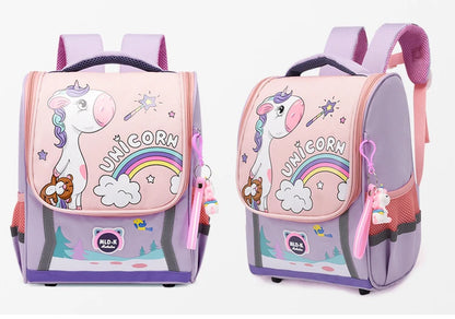 Cute Girls Unicorn Backpacks For Boys 1-3 Grade Cartoon Orthopedic Waterproof Backpack Kindergarten School Bag Mochila Escolar