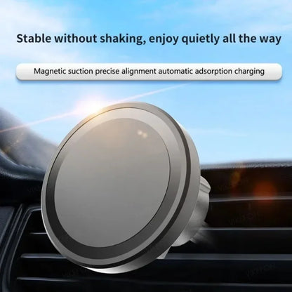 15W Car Magnetic Air Vent Phone Holder Wireless Charger Stand For Magsafe iPhone 17 16 15 Pro Max 14 13 12 Fast Charging Station