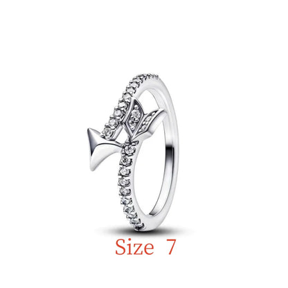 New 925 Silver bow Heart-shaped Ring Necklace Suitable for Valentine's Day,Holiday Gifts for Women DIY High-end ,Fashion Jewelry