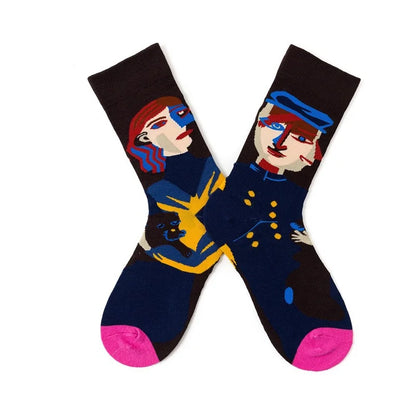 New cotton socks high-quality men's and women's British style casual Harajuku fashion novelty literary couple sexy socks