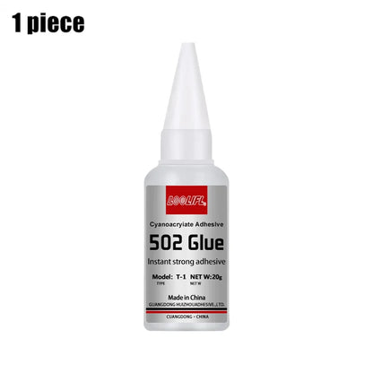 502 Super Adhesive - Quick Drying Cyanoacrylate, Suitable for Leather, Rubber, Metal, Strong Adhesive, Colorless and Transparent
