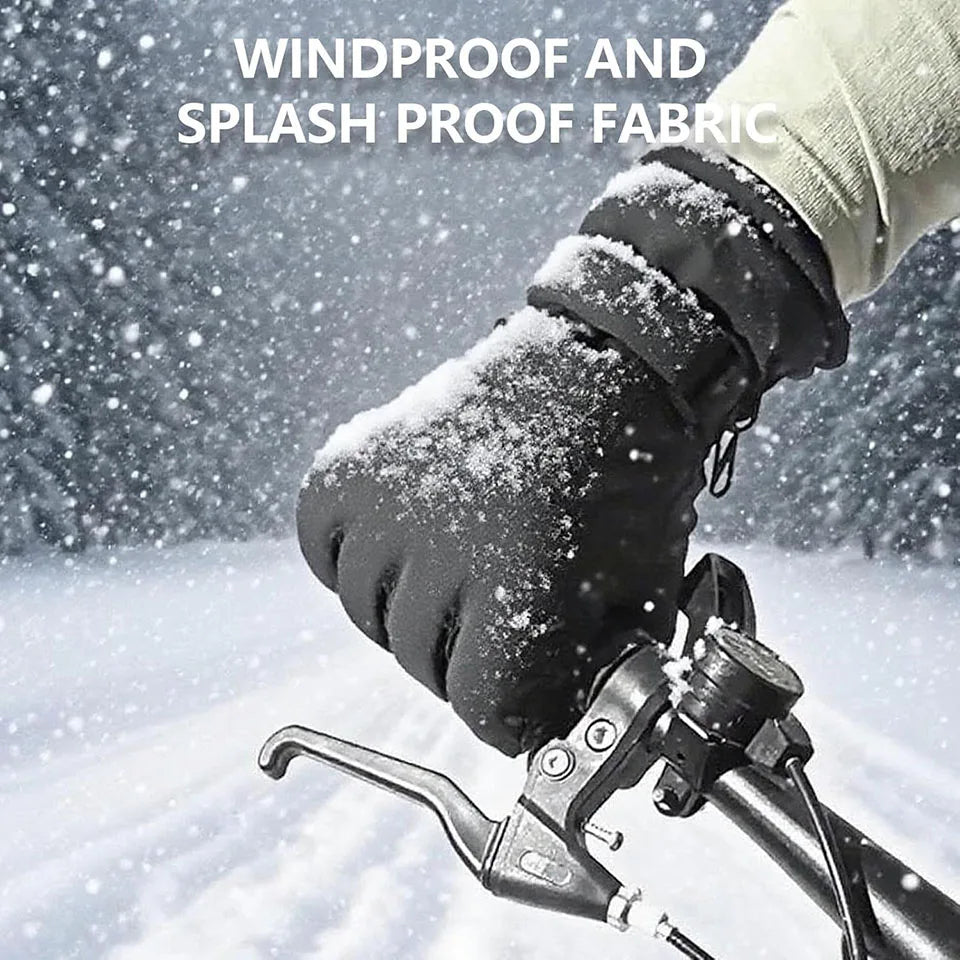 GTUBIKE Winter Warm Gloves for Outdoor Cycling Skiing Thickened Cold-Resistant Gloves Waterproof Touch Screen Camping Equipment