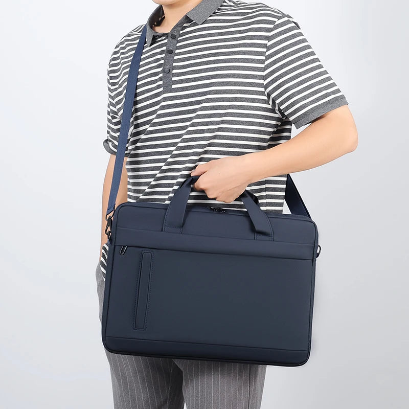 Men's Briefcase, Minimalist Business Shoulder Bag, Men's Messenger Bag, Large Capacity Office Tote, 14-inch Laptop Bag