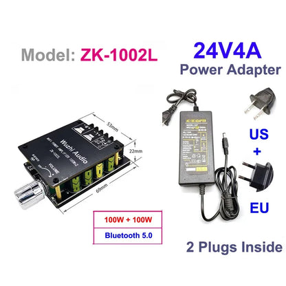2*100W TDA7498E Audio Power Amplifier Bluetooth-compatible 5.0 Stereo HiFi Class D Digital Home Theater AUX Music AMP