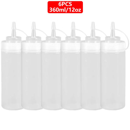Squeeze Condiment Bottles with On Cap Squeeze Sauce Bottles Olive Oil Bottles Ketchup Mustard Dispensers Kitchen Accessories