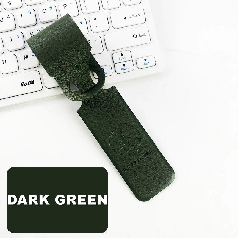 1Pc, PU Leather Luggage Tag, Creative Baggage Suitcase Identifier, ID Address Holder Boarding Tags, Portable Label Travel Accessories