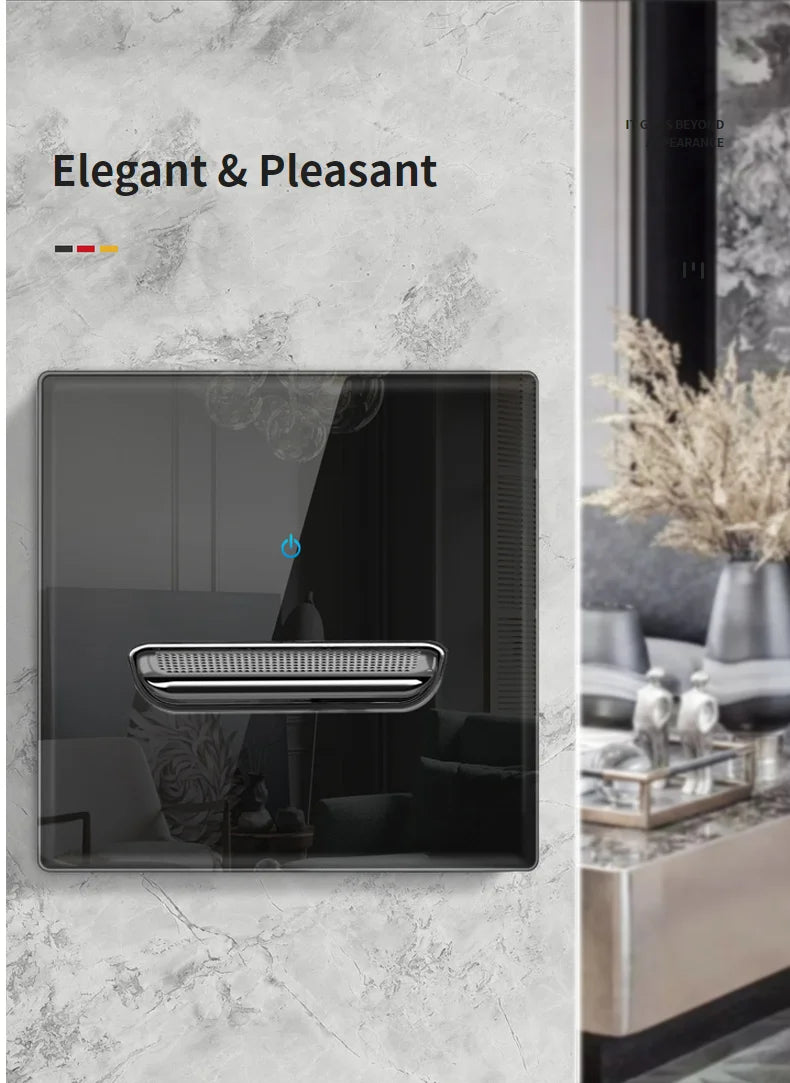 Wall Light Switch Chrome Toggle Press Button Tempered Glass Plate Blue LED Light 1 2 3 4 Gang White Black Gray Gold