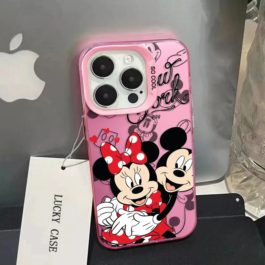 Lovely Mickey Minnie Mouse Cartoon Cute Couple Phone Case For iPhone 16 15 14 13 12 11 Pro Max XR XS Max 7 8 Plus MINI, Y2K Cover