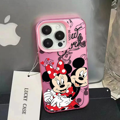 Lovely Mickey Minnie Mouse Cartoon Cute Couple Phone Case For iPhone 16 15 14 13 12 11 Pro Max XR XS Max 7 8 Plus MINI, Y2K Cover
