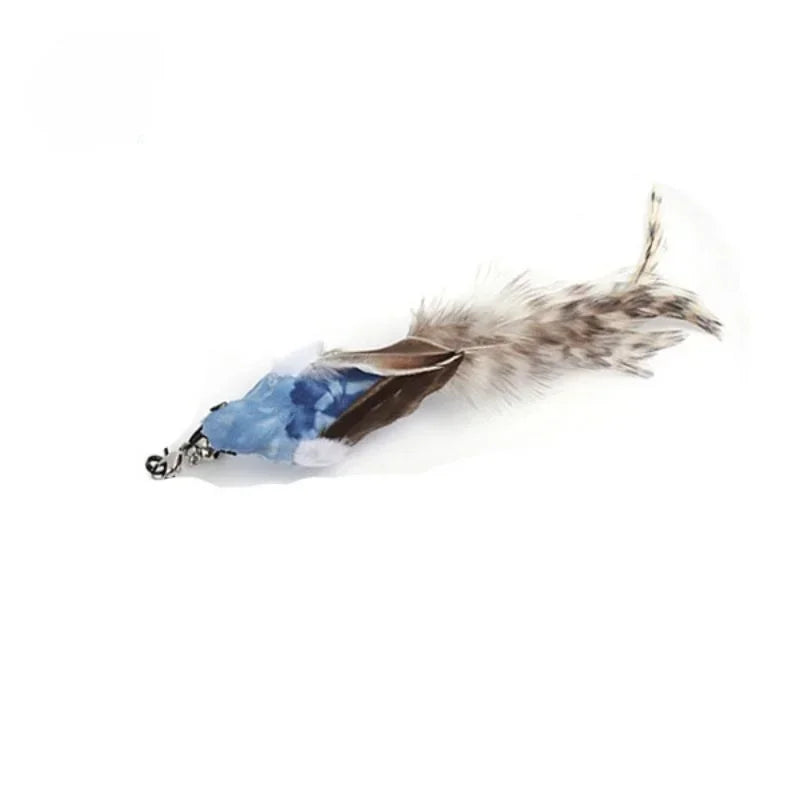 Interactive Cat Toy Hands-Free Cat Stick Playing Kitten Playing Teaser Wand Toy Suction Cup Bird/Feather Cat Wand Pet Supplies