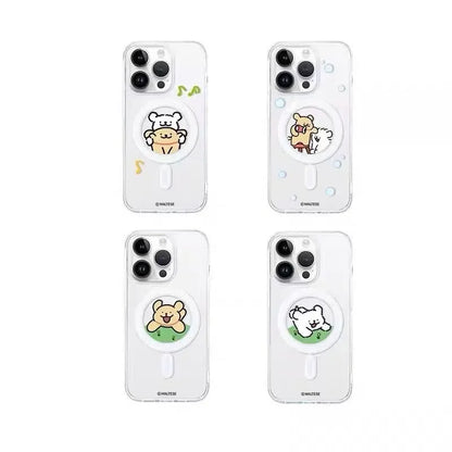 Kawaii Line Puppy Cute Cartoon Couple For MagSafe Creative Phone Case For iPhone 16 15 14 12 13 11 Pro Max PLUS MINI Y2K Cover