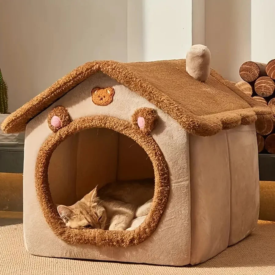 Foldable Pet House, Removable Washable Cat House, Puppy Cave Sofa, Pet Bed House for Extra Small Dogs and Small and Medium Cats