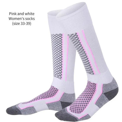 1Pair Winter Warm Thickening Ski Stockings Hiking Socks For Women Men Children Outdoor Anti-Cold High Sports Stockings