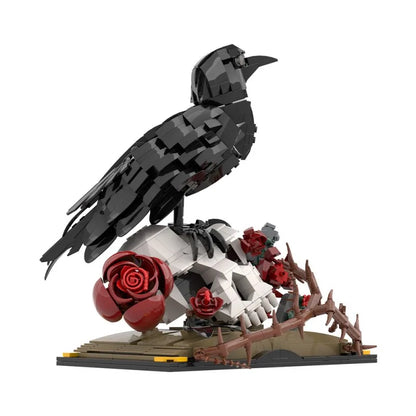 MOC Raven Model Building Blocks Sets Clever Raven Black Bird 3D Home Ornament Brick STEM Toy Adult Valentine's Day Gift