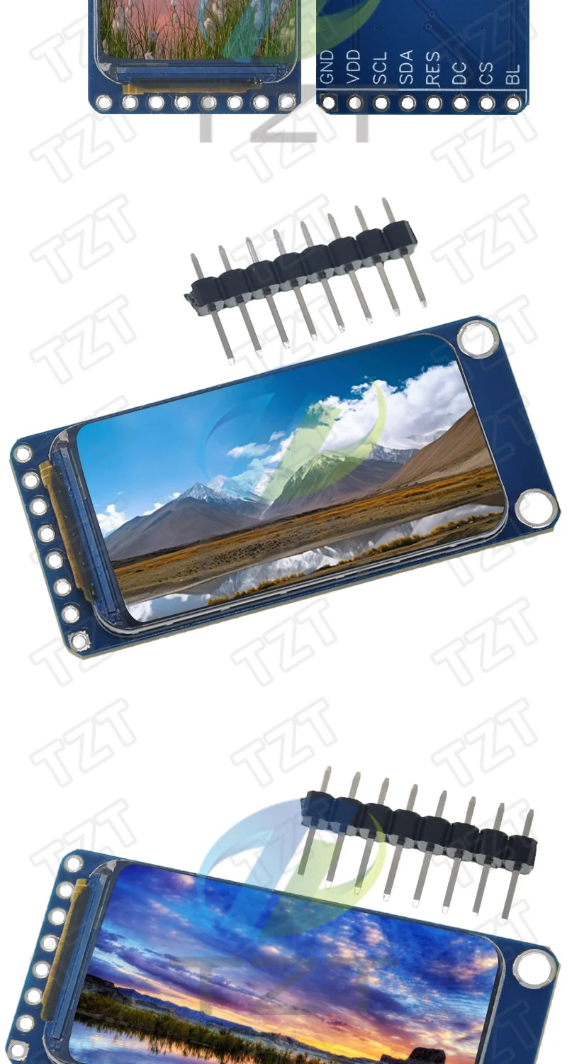 TZT 1.47" 1.47 Inch 172x320 SPI Full Color TFT HD IPS Screen LCD LED Display Module 172*320 ST7789 Controller 3.3V SPI Interface