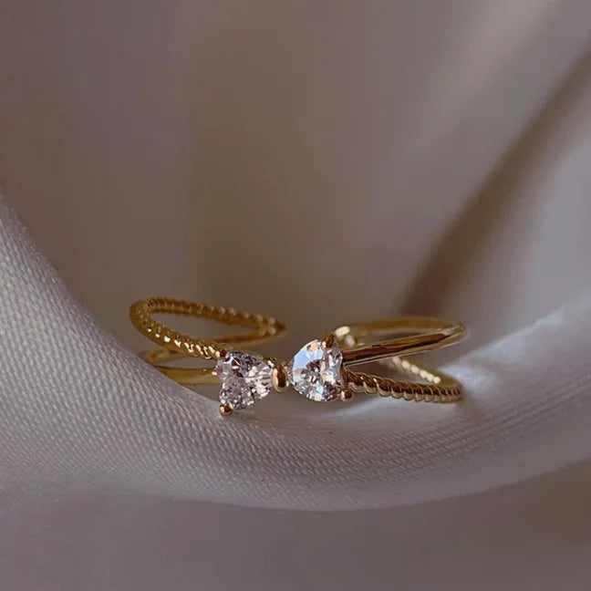 New Cute Colorful Zircon Flower Ring For Women Girl, Fashion Vintage Zircon Adjustable Rings, Jewelry Gift