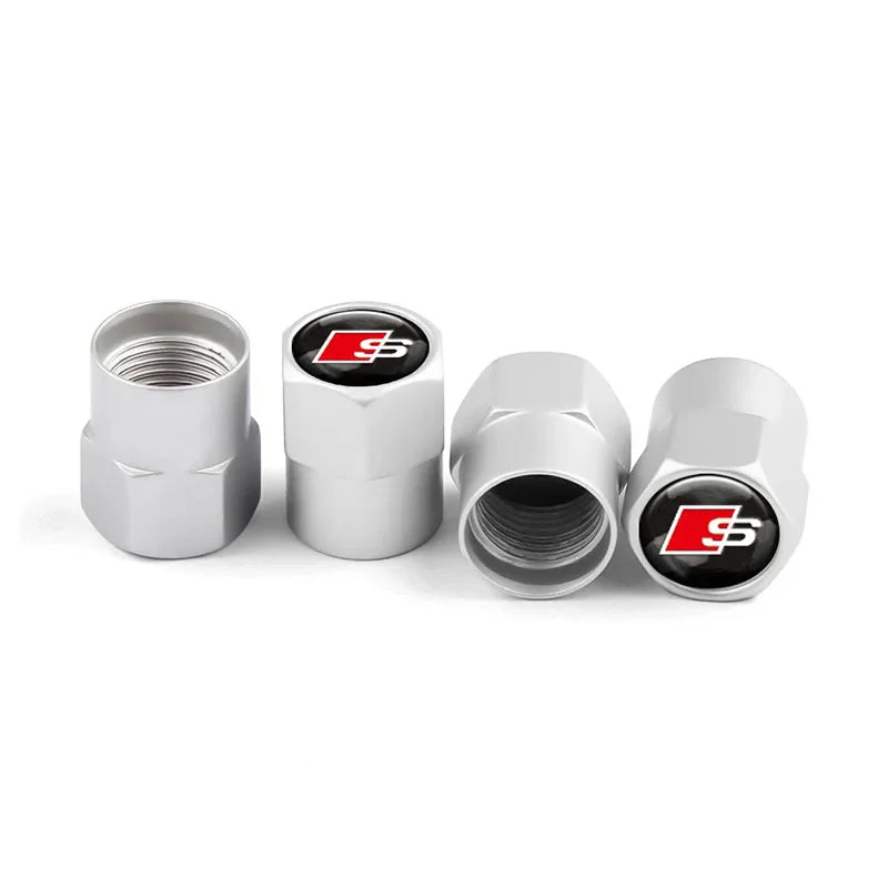 4 unids tapa de válvula de coche, tapas de válvula de rueda, cubierta antipolvo, accesorios de neumático para Audi S line Sports A1 A3 A4 A5 A6 A7 A8 Q2 Q3 Q5 Q7 TT S5 S3 S4