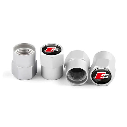 4 unids tapa de válvula de coche, tapas de válvula de rueda, cubierta antipolvo, accesorios de neumático para Audi S line Sports A1 A3 A4 A5 A6 A7 A8 Q2 Q3 Q5 Q7 TT S5 S3 S4