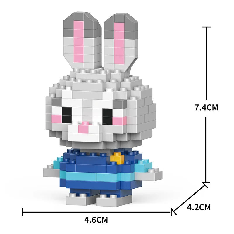 Cartoon Cool Rice Building Blocks Animal Dolls Educational Assembled Toys Ornaments Small Particles Children's Birthday Gifts