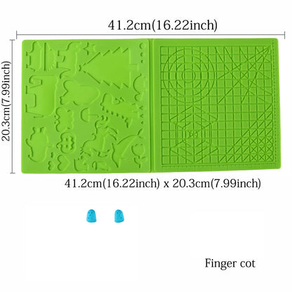 3D Printing Pen Silicone Design Mat with 2 Finger Protectors Template Drawing Tools Silicone Pad Drawing Tools for Kids Adults