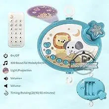 Baby Crib Mobile with Lights Music Projection for Infants 0-6 Months Remote Control Crib Toys for Newborn Baby Mobile for Crib
