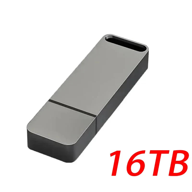 16TB Flash Drive USB3.2 High Speed Transfer Type C U Metal Flash SSD Portable Mini Flash Drive Memory Waterproof U Drive