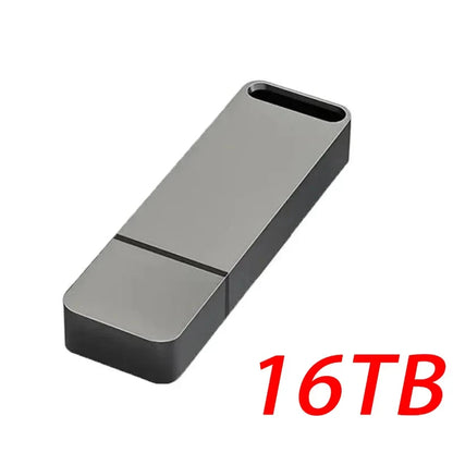 16TB Flash Drive USB3.2 High Speed Transfer Type C U Metal Flash SSD Portable Mini Flash Drive Memory Waterproof U Drive