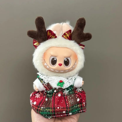 Labubu Accessories Clothes Suitable For V1 V2 V3 Labubu  Christmas Deer Set Labubu Red clothing Christmas Fashion Gift