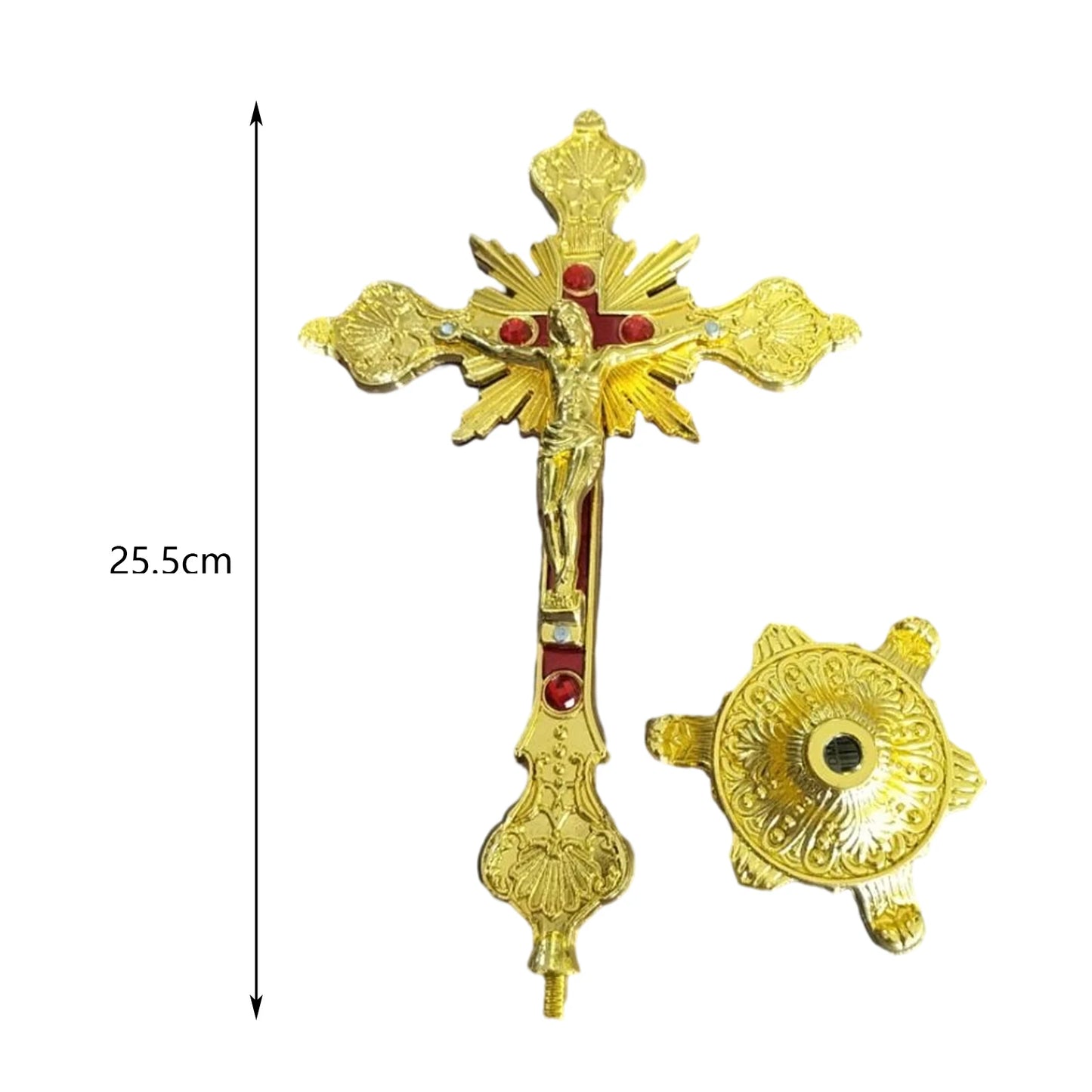 Jesus Crucifix Sculpture, Jesus Cross Statue Catholic Figurine Standing Crucifix for Home Altar, Living Room, Table, Bedroom