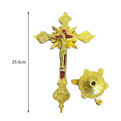 Jesus Crucifix Sculpture, Jesus Cross Statue Catholic Figurine Standing Crucifix for Home Altar, Living Room, Table, Bedroom