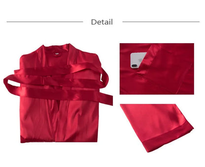 Plus Size 3XL, Men Long Bathrobe Sleepwear, Black Bridegroom Wedding Robe, Spring Summer Sleepwear, Nightwear, Loose Satin Home Wear