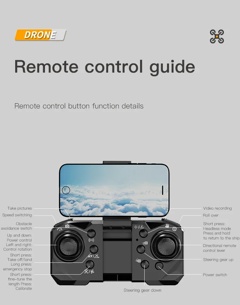 Drone, 4K Professional Camera 8K GPS HD Aerial Photography Dual-Camera Omnidirectional Obstacle Avoidance Drone, Camera Drone