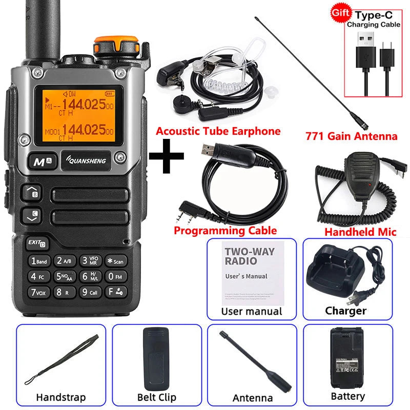 Quansheng UV K5 (8) Walkie Talkie Am Fm Radio de Dos Vías Estación Conmutadora Set Inalámbrico de Radioaficionado Receptor de Largo Alcance Quansheng UV-K6