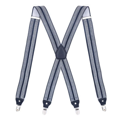 35/25/20mm Wide Men's Suspenders High Elastic Adjustable 4 Strong Clips Heavy Duty X-Back Trousers Braces