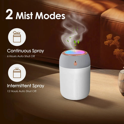 300/600ML USB Air Humidifier For Home Car With Colorful Night Light Large Capacity Essential Oil Aroma Diffuser Mist Sprayer