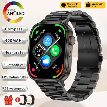 NEW Fashion Built-in 6 Stars GPS Position Smart Watch, Women 2.01'' AMOLED HD Screen IP68 Waterproof Sport  Bracelets For Ladies
