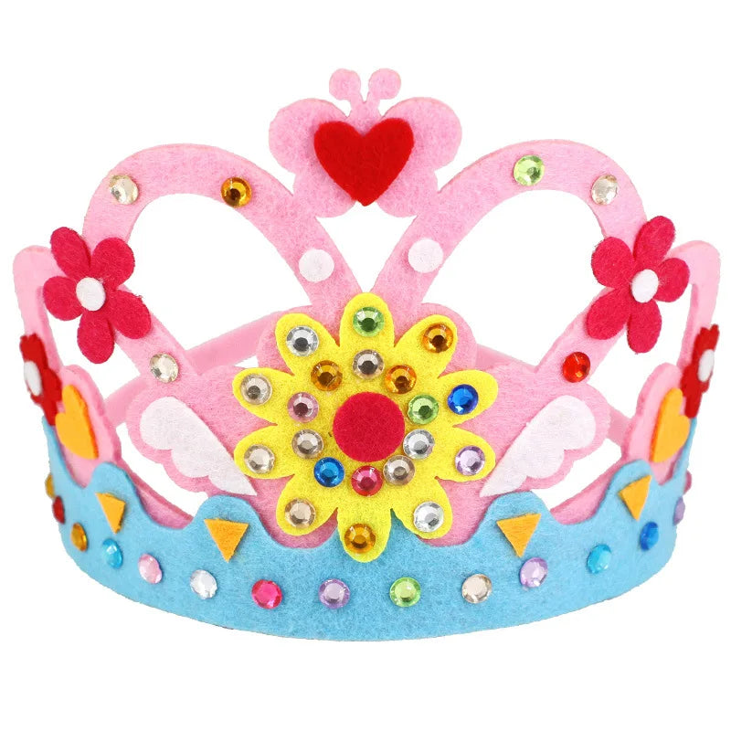 Children's Handmade DIY Crown Headwear Non-woven Kindergarten Creative Craft Material Kit Kids Birthday Gift