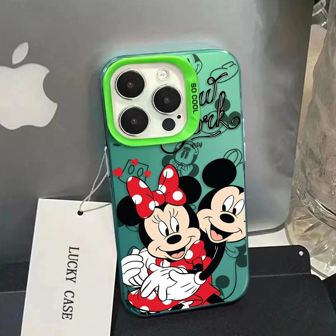 Lovely Mickey Minnie Mouse Cartoon Cute Couple Phone Case For iPhone 16 15 14 13 12 11 Pro Max XR XS Max 7 8 Plus MINI, Y2K Cover