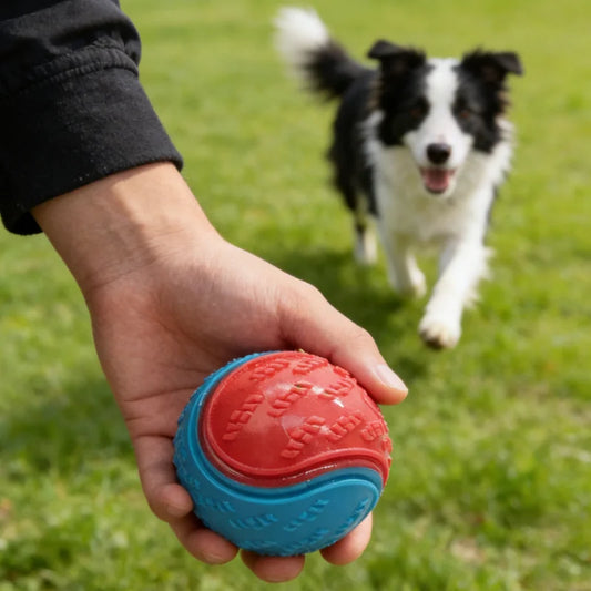 Dog Play Toy Rubber Glow Ball Indestructible Pet Supply Training Tooth Chew Large Safe Small Dog Squeak Touch Water-Resistant Toys