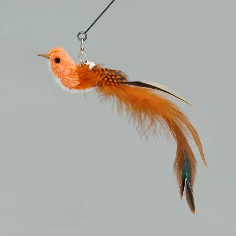Interactive Cat Toy Hands-Free Cat Stick Playing Kitten Playing Teaser Wand Toy Suction Cup Bird/Feather Cat Wand Pet Supplies