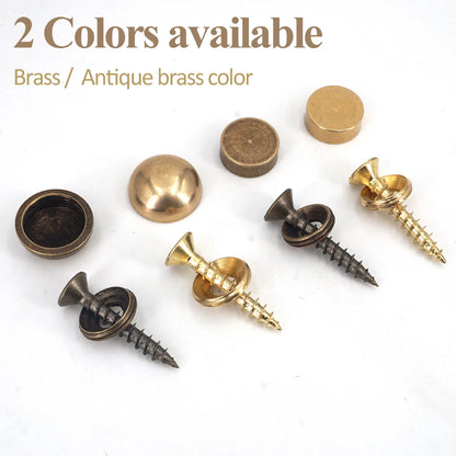 8Sets, Brass Decorative Nail, Mirror Advertising Board Cap Cover Self-tapping Screw, 9mm/12mm/13mm/15mm