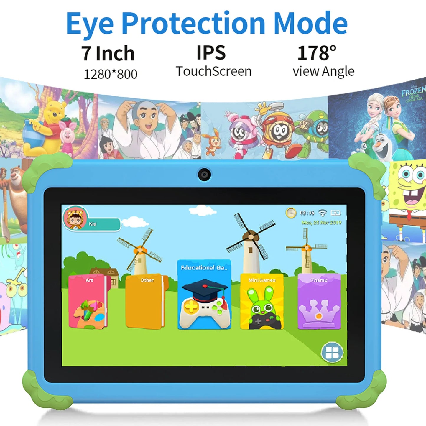 New 5G WiFi Android Tablet Cartoon Pattern 7 Inch Tablet PC Quad Core 4GB RAM 64GB ROM Cheap and Simple Children's Tablets