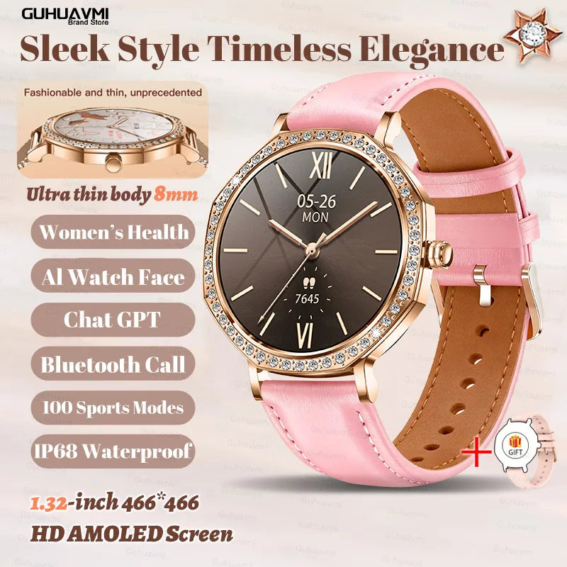 2026 Ultra Thin Women Smart Watch Screen Always Display Time Sports Bracelet Bluetooth Call Fashion Smartwatch Ladies Best Gift