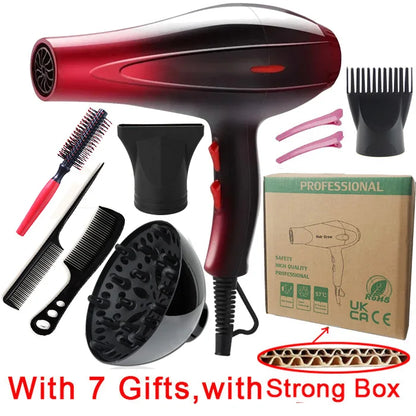 High-Power Ionic Hair Dryer, Fast Heating and Hot/Cold 9 Gears Adjustment Home Professional Hair dryer, Blow Dryer with Accessories