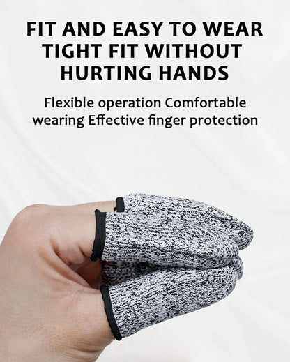 10Pcs, Anti-Cut Finger Cover, Finger Protector Sleeve, Level 5 High-Strength Safety Flexible Anti Cut Fingertip Gloves, Kitchen Tool