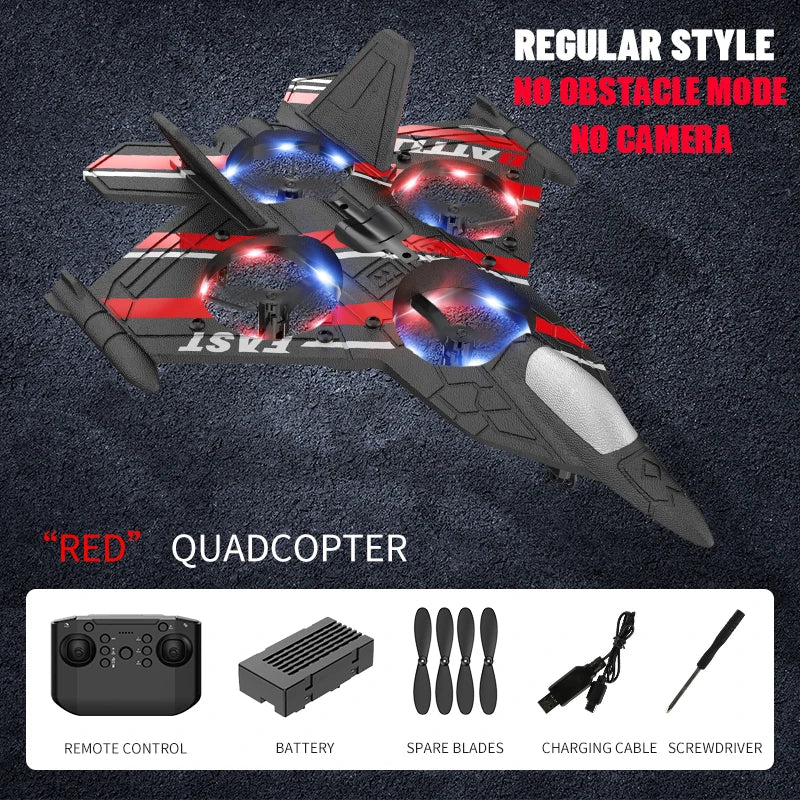 Aircraft RC Plane with Camera Remote Control Helicopter Obstacle Avoidance Fighter 2.4G Airplane EPP Foam Kids Christmas Toys